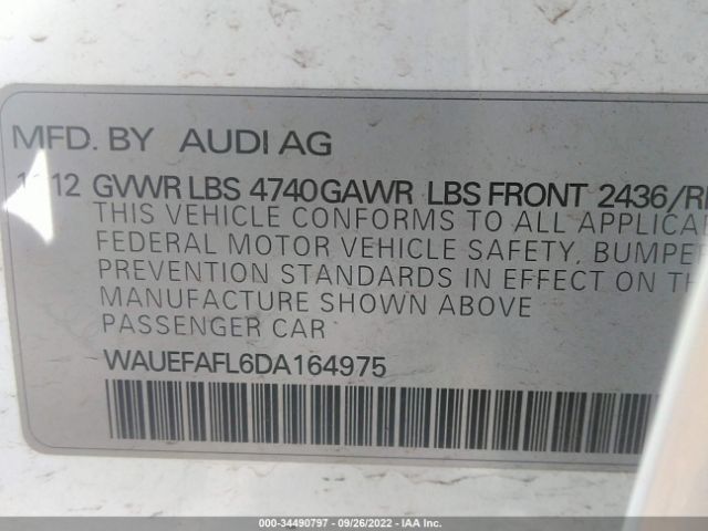 Photo 8 VIN: WAUEFAFL6DA164975 - AUDI A4 