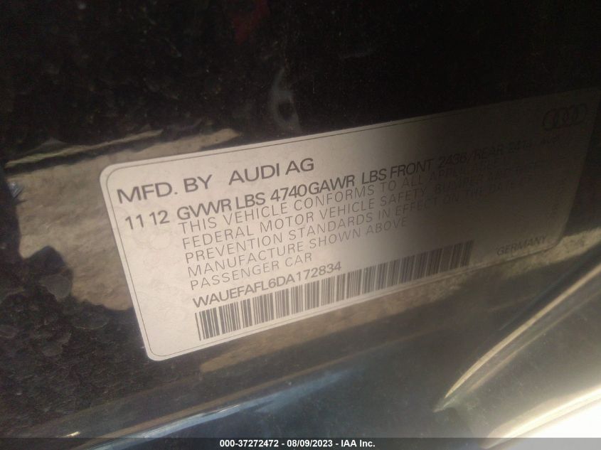 Photo 8 VIN: WAUEFAFL6DA172834 - AUDI A4 