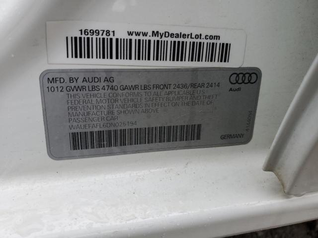 Photo 11 VIN: WAUEFAFL6DN025194 - AUDI A4 