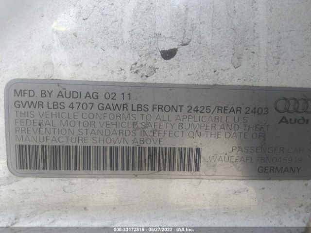 Photo 8 VIN: WAUEFAFL7BN045919 - AUDI A4 