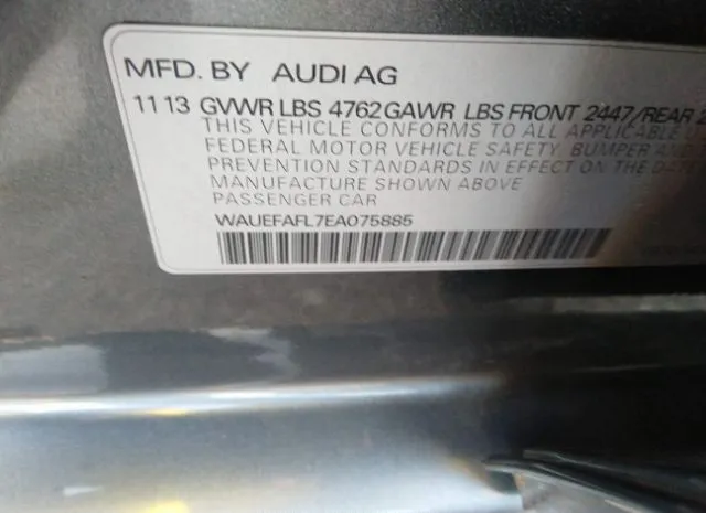 Photo 8 VIN: WAUEFAFL7EA075885 - AUDI A4 