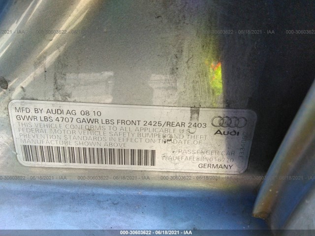 Photo 8 VIN: WAUEFAFL8BN016770 - AUDI A4 