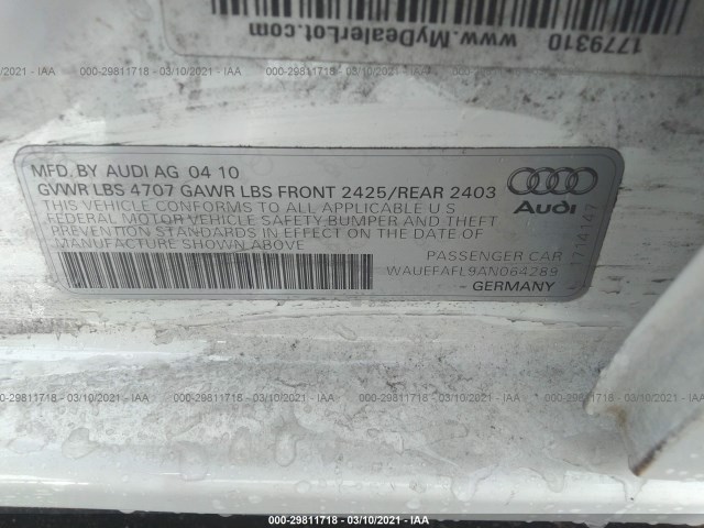 Photo 8 VIN: WAUEFAFL9AN064289 - AUDI A4 