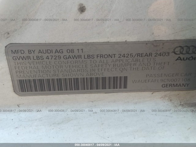 Photo 8 VIN: WAUEFAFL9CN007108 - AUDI A4 