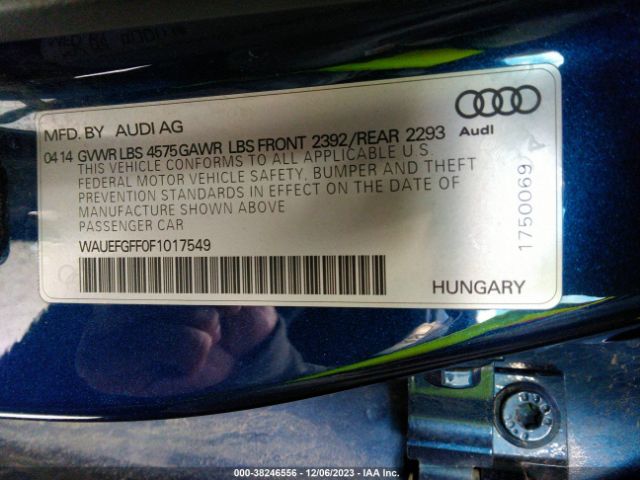 Photo 8 VIN: WAUEFGFF0F1017549 - AUDI A3 