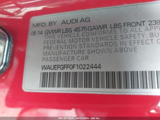 Photo 8 VIN: WAUEFGFF0F1022444 - AUDI A3 