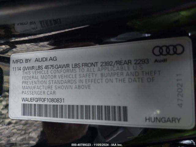 Photo 8 VIN: WAUEFGFF0F1080831 - AUDI A3 