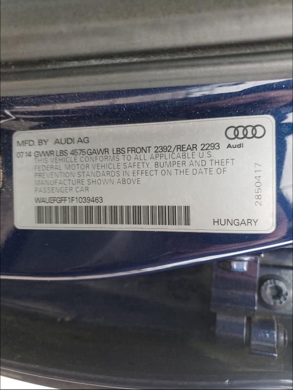 Photo 9 VIN: WAUEFGFF1F1039463 - AUDI A3 PREMIUM 