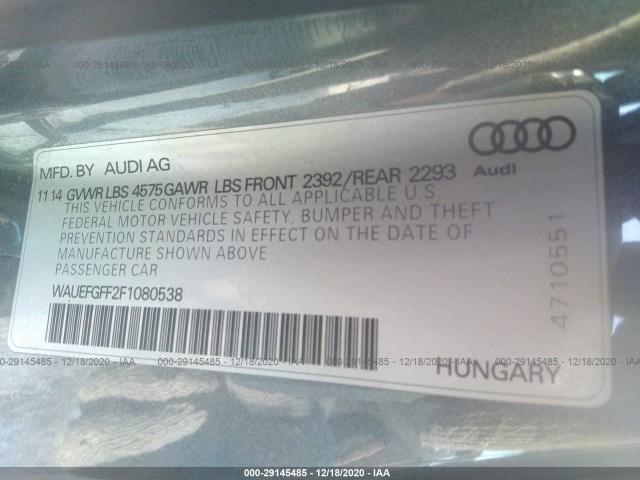 Photo 8 VIN: WAUEFGFF2F1080538 - AUDI A3 