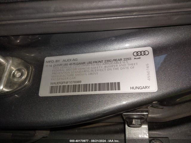 Photo 8 VIN: WAUEFGFF4F1076989 - AUDI A3 