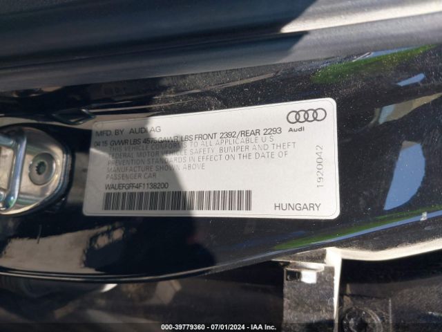 Photo 8 VIN: WAUEFGFF4F1138200 - AUDI A3 