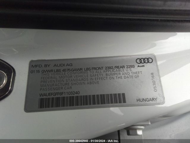 Photo 8 VIN: WAUEFGFF6F1103240 - AUDI A3 