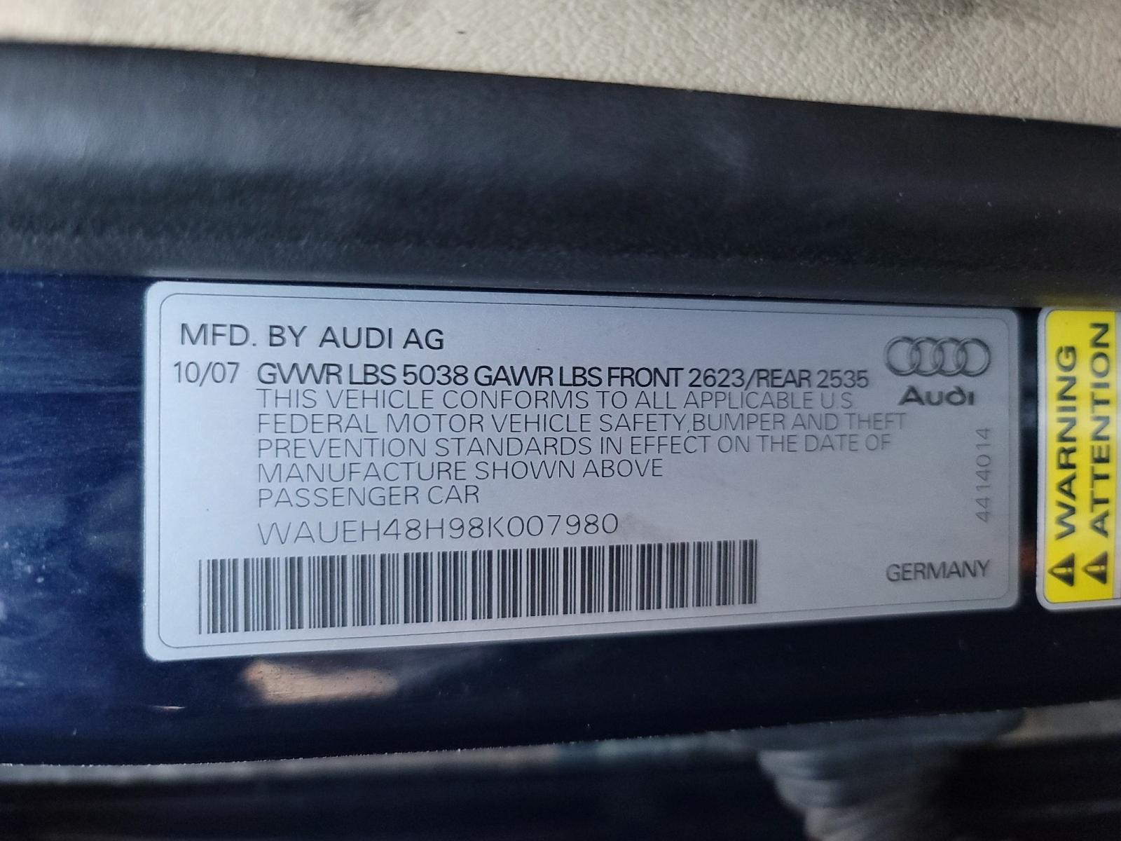 Photo 9 VIN: WAUEH48H98K007980 - AUDI A4 S-LINE 