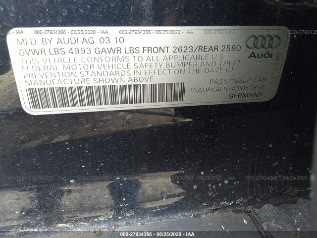 Photo 8 VIN: WAUEKAFB7AN067856 - AUDI A6 