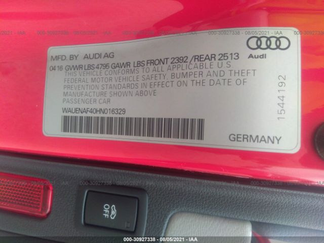 Photo 8 VIN: WAUENAF40HN016329 - AUDI A4 