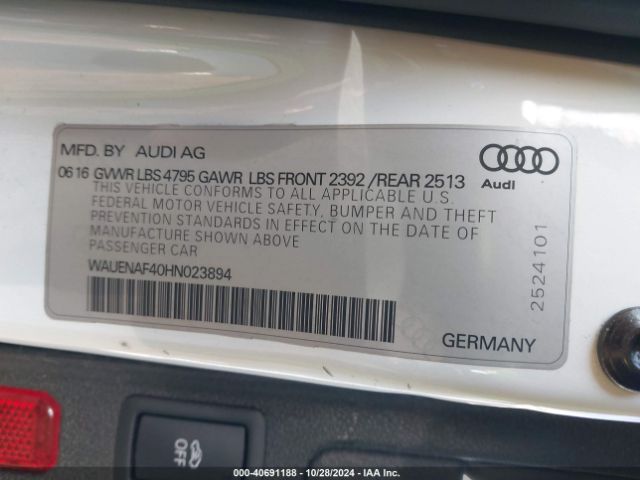 Photo 8 VIN: WAUENAF40HN023894 - AUDI A4 