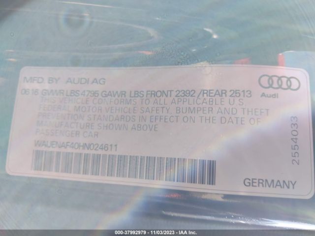 Photo 8 VIN: WAUENAF40HN024611 - AUDI A4 