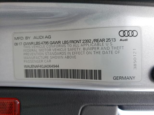 Photo 9 VIN: WAUENAF40JA064944 - AUDI A4 PREMIUM 