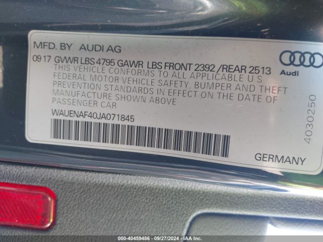 Photo 8 VIN: WAUENAF40JA071845 - AUDI A4 