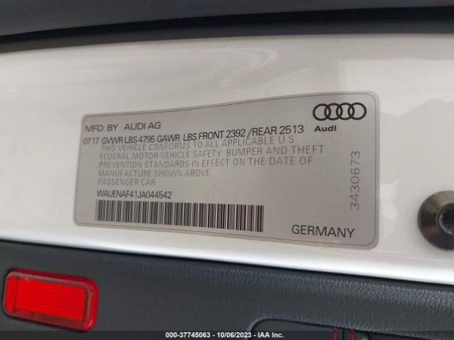 Photo 8 VIN: WAUENAF41JA044542 - AUDI A4 