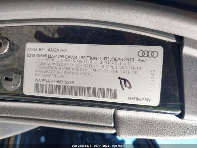 Photo 8 VIN: WAUENAF42HN013335 - AUDI A4 