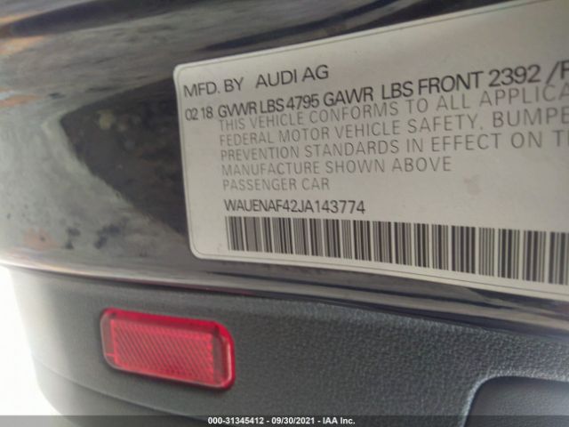 Photo 8 VIN: WAUENAF42JA143774 - AUDI A4 