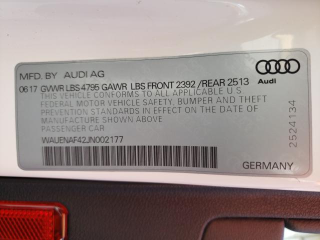 Photo 9 VIN: WAUENAF42JN002177 - AUDI A4 PREMIUM 