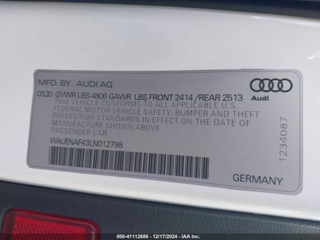 Photo 8 VIN: WAUENAF43LN012798 - AUDI A4 