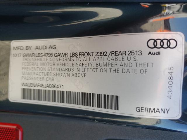 Photo 9 VIN: WAUENAF45JA086471 - AUDI A4 PREMIUM 