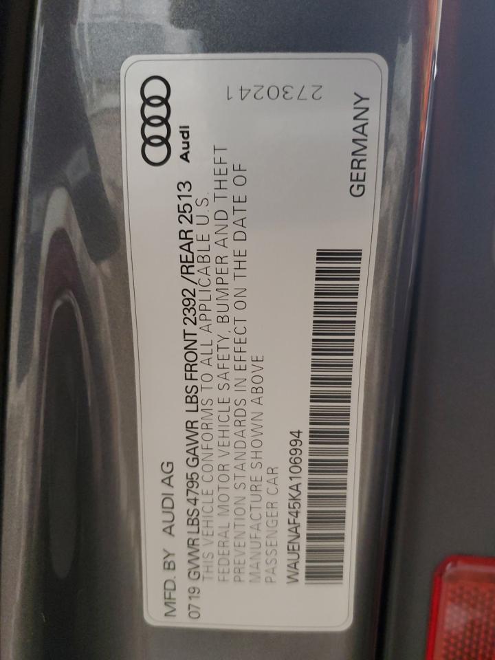 Photo 11 VIN: WAUENAF45KA106994 - AUDI A4 