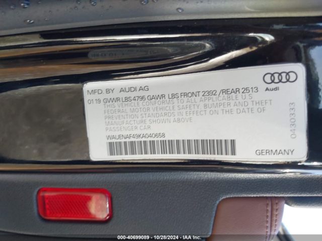 Photo 8 VIN: WAUENAF46KN006590 - AUDI A4 