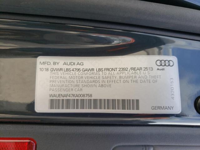 Photo 11 VIN: WAUENAF47KA008758 - AUDI A4 PREMIUM 