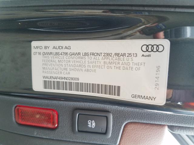 Photo 9 VIN: WAUENAF49HN028009 - AUDI A4 PREMIUM 