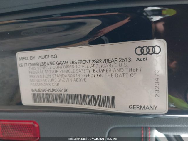 Photo 8 VIN: WAUENAF49JA009196 - AUDI A4 