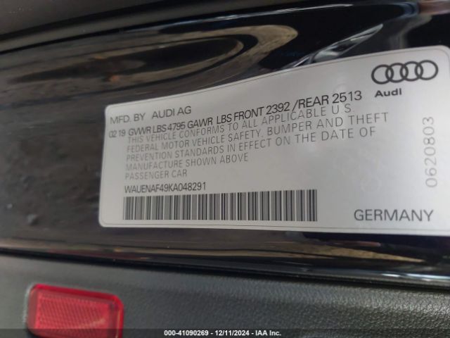 Photo 8 VIN: WAUENAF49KA048291 - AUDI A4 