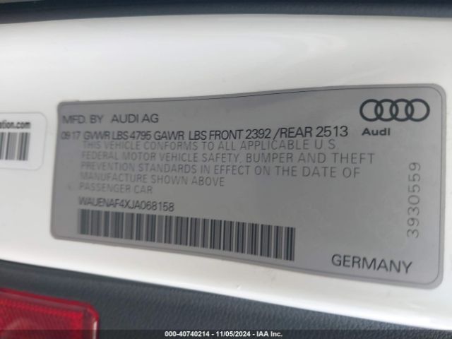 Photo 8 VIN: WAUENAF4XJA068158 - AUDI A4 