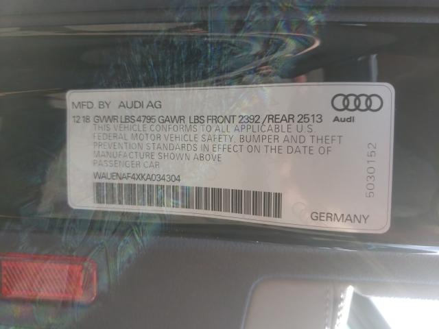 Photo 9 VIN: WAUENAF4XKA034304 - AUDI A4 PREMIUM 