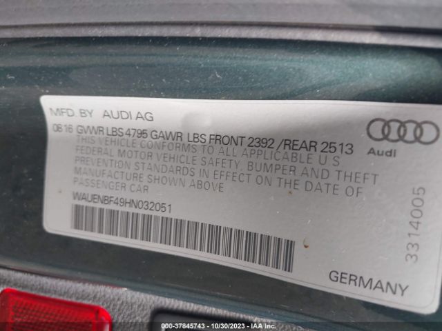 Photo 8 VIN: WAUENBF49HN032051 - AUDI A4 