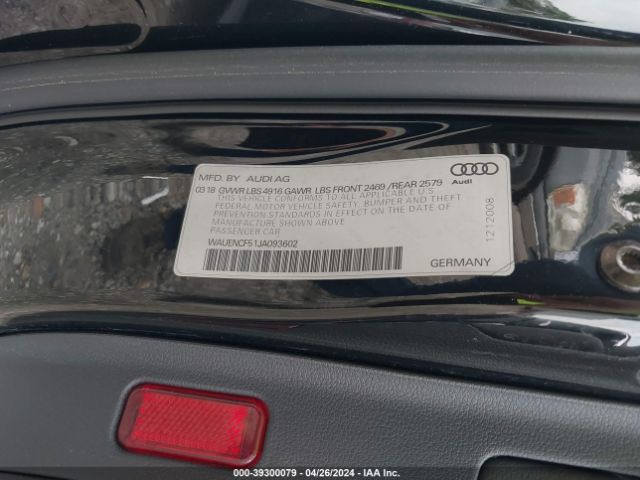 Photo 8 VIN: WAUENCF51JA093602 - AUDI A5 