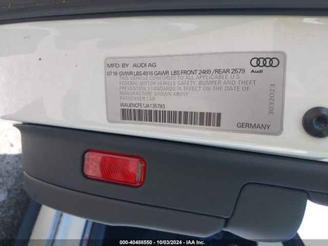 Photo 8 VIN: WAUENCF51JA135783 - AUDI A5 