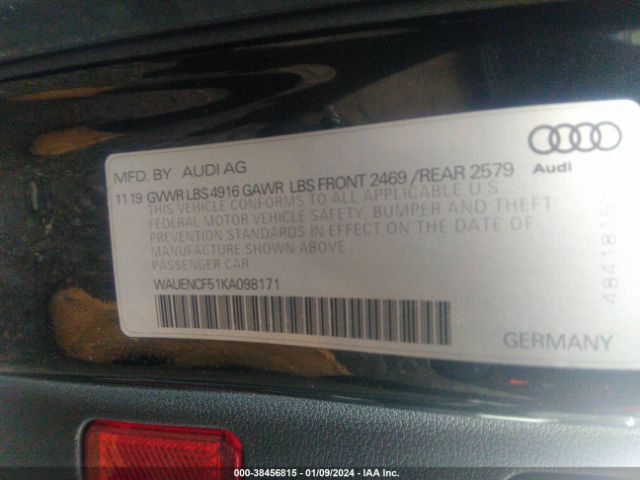 Photo 8 VIN: WAUENCF51KA098171 - AUDI A5 