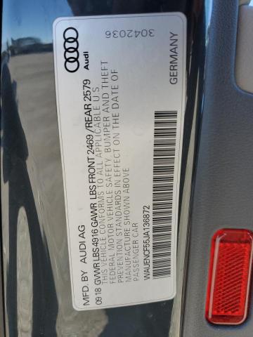 Photo 11 VIN: WAUENCF55JA136872 - AUDI A5 