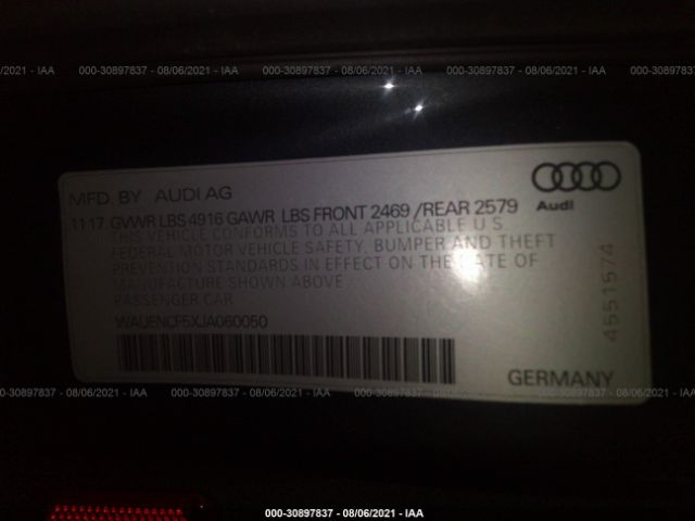 Photo 8 VIN: WAUENCF5XJA060050 - AUDI A5 SPORTBACK 