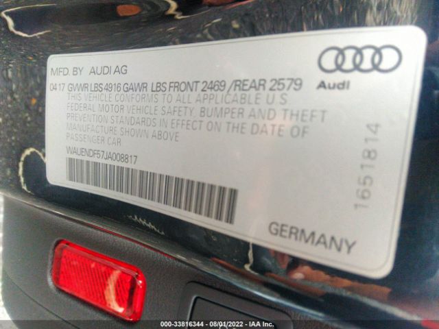 Photo 8 VIN: WAUENDF57JA008817 - AUDI A5 SPORTBACK 