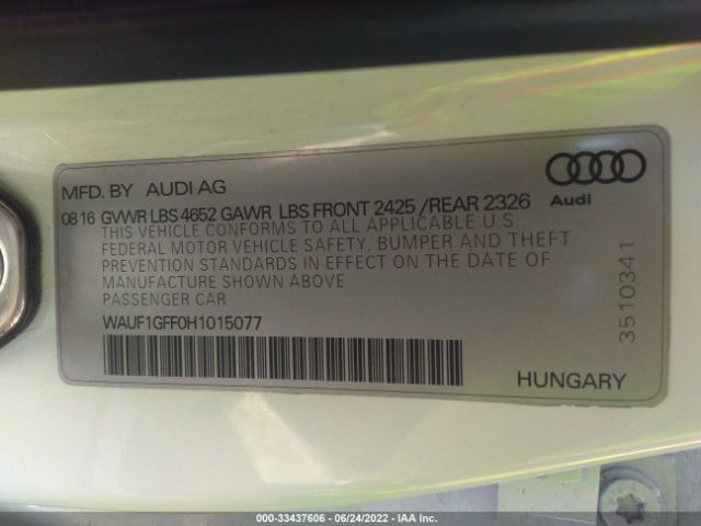 Photo 8 VIN: WAUF1GFF0H1015077 - AUDI S3 