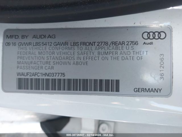 Photo 8 VIN: WAUF2AFC1HN037775 - AUDI A6 