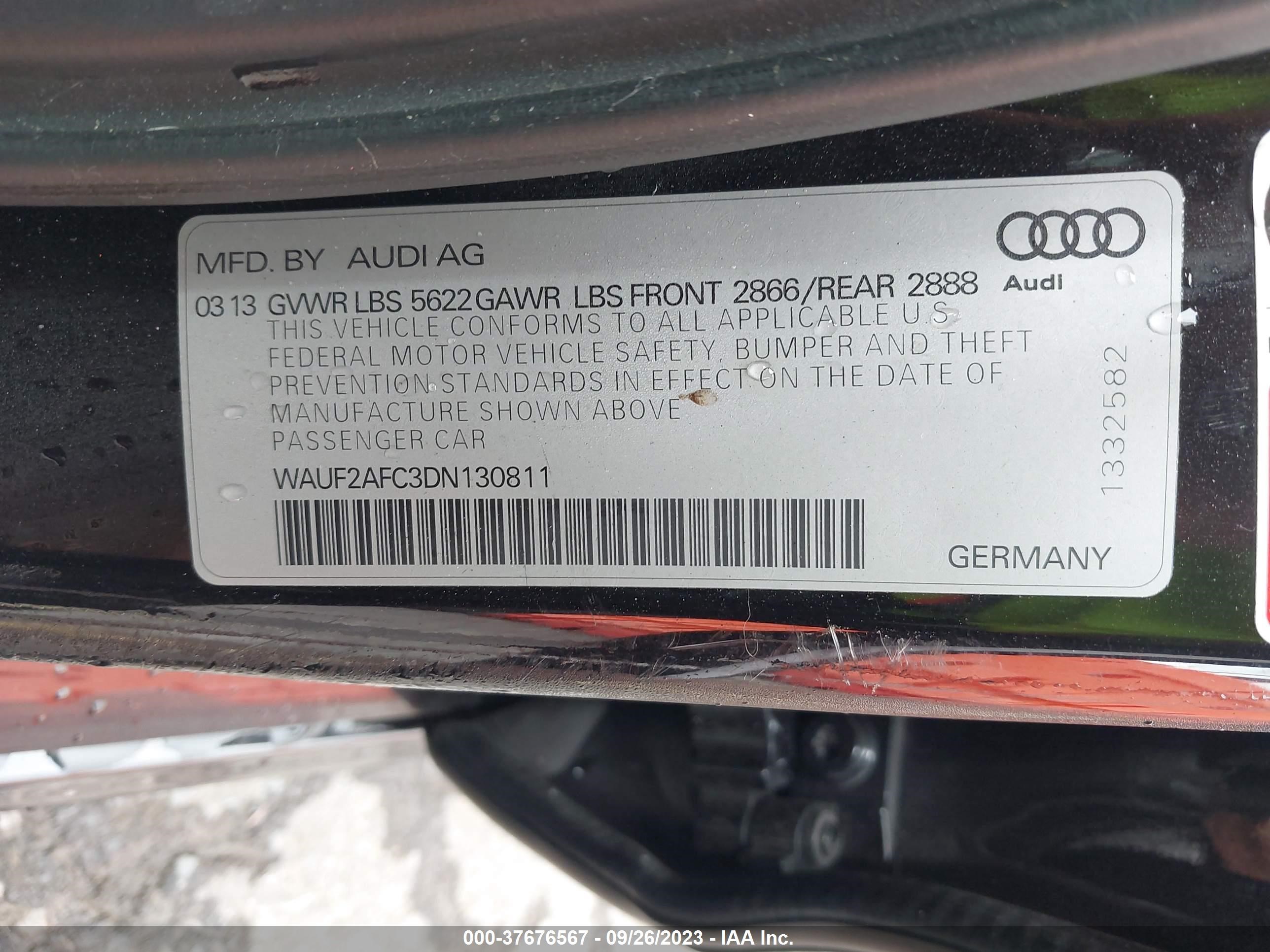 Photo 8 VIN: WAUF2AFC3DN130811 - AUDI S6 