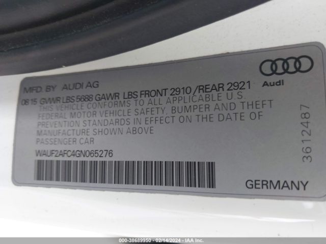 Photo 8 VIN: WAUF2AFC4GN065276 - AUDI S6 