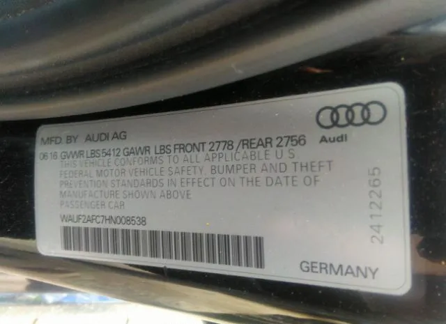 Photo 8 VIN: WAUF2AFC7HN008538 - AUDI A6 