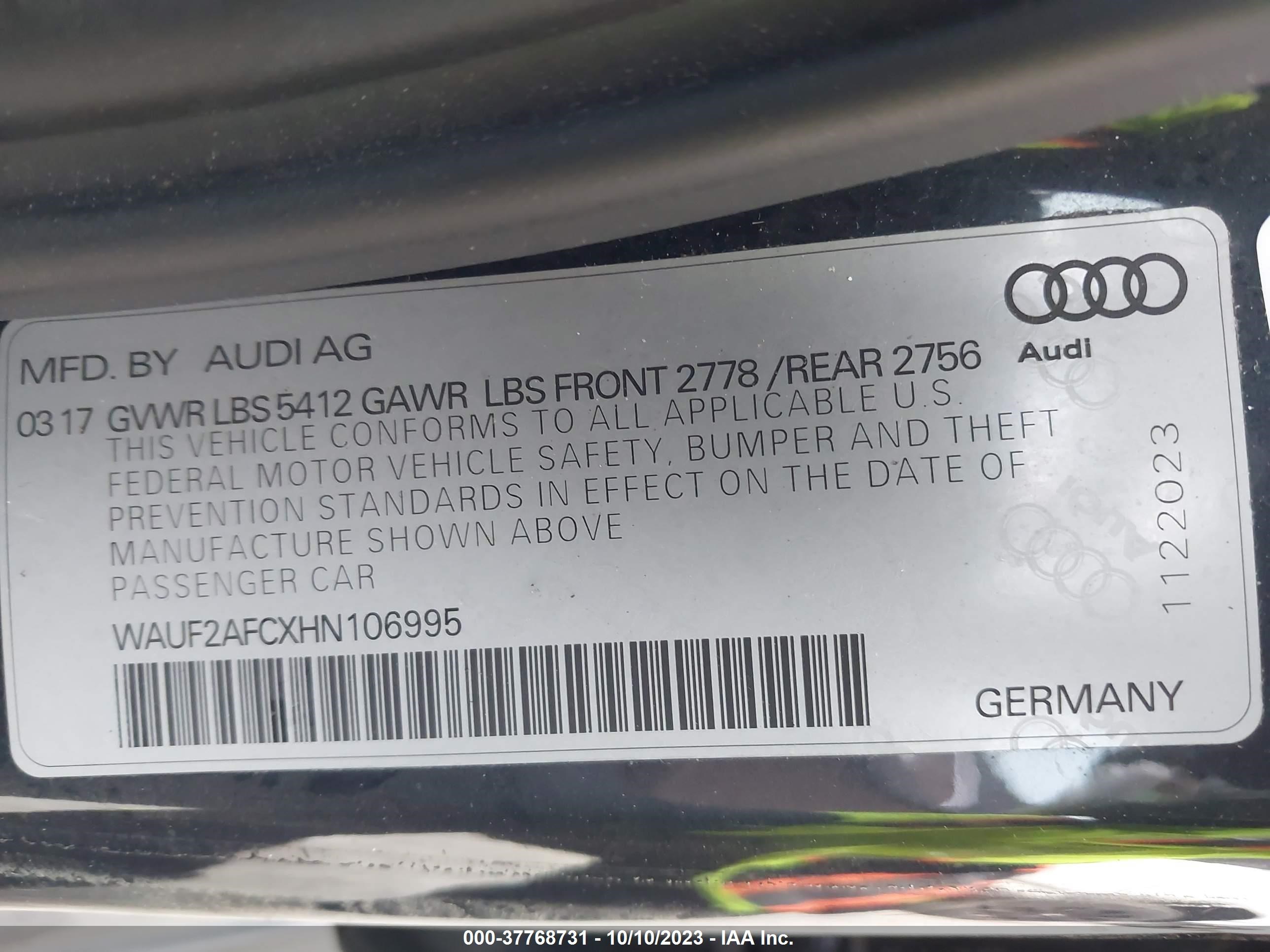 Photo 8 VIN: WAUF2AFCXHN106995 - AUDI A6 